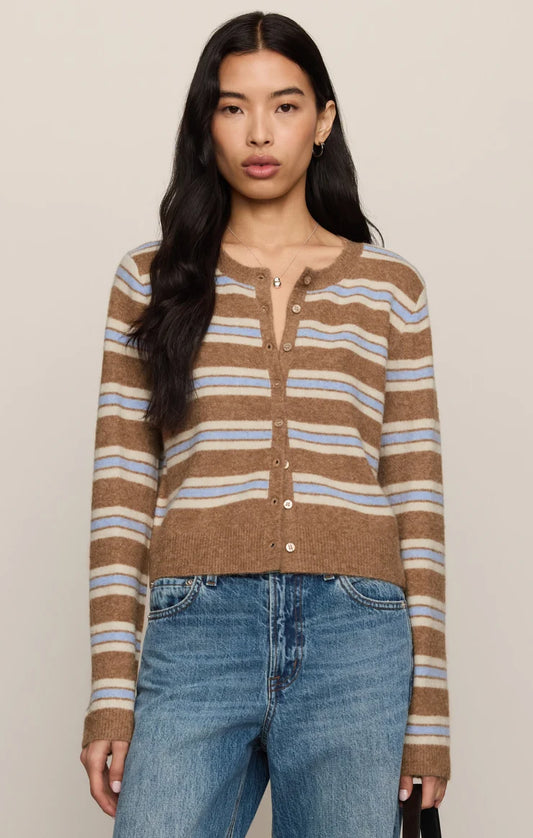 ZS Medina Stripe Cardigan Golden Carmel