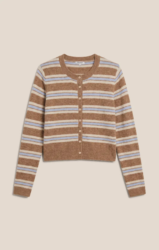 ZS Medina Stripe Cardigan Golden Carmel