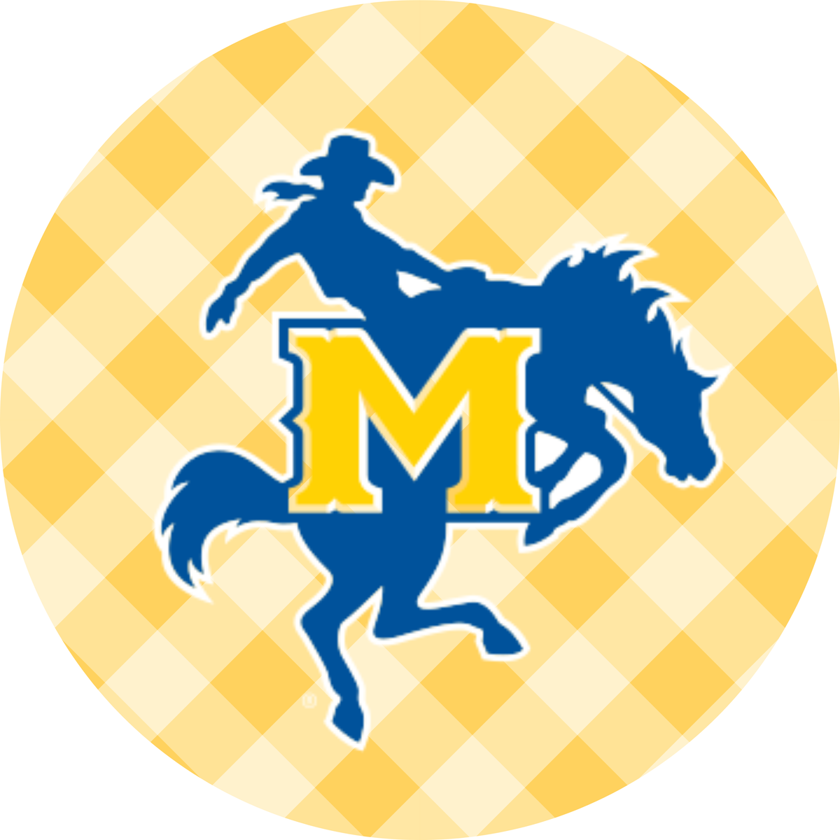 McNeese Cowboy Gingham Button