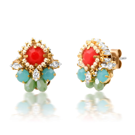 Tai Mixed Media Opaque Stone Studs