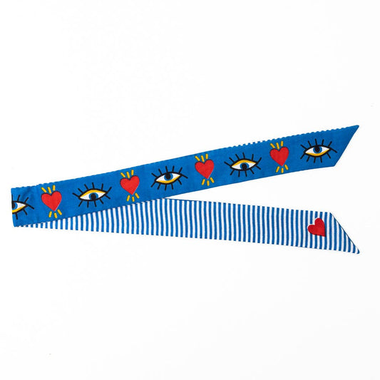 Camile Skinny Scarf Evil Eye Print