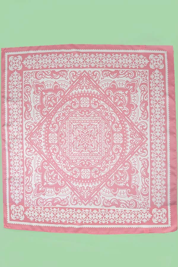 Paisley Pink Bandana Scarf
