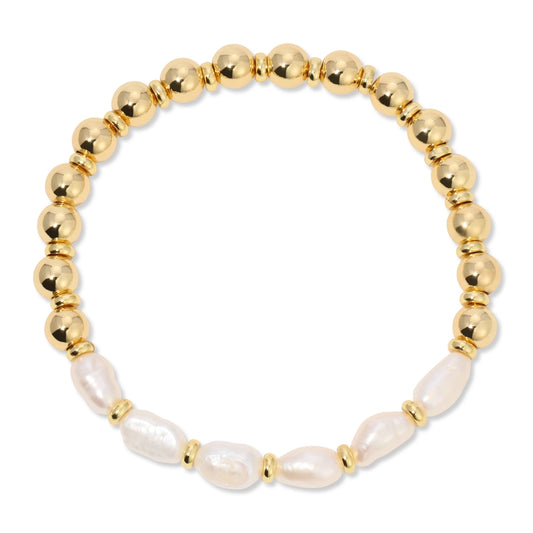 Perfectly Accented Pearl Stretch Bracelet