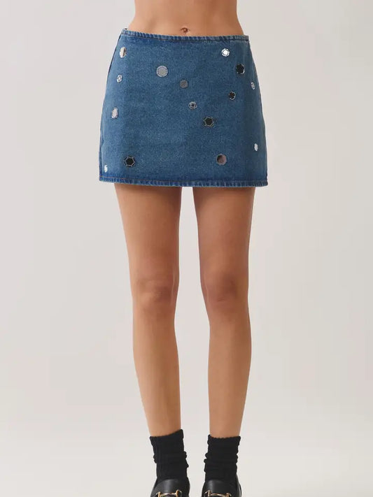 Disc Darling Denim Skirt