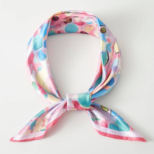Artsy Floral Silky Bandana Scarf