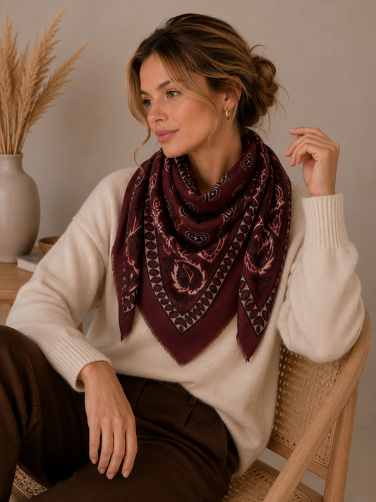 Large Square Paisley Scarf