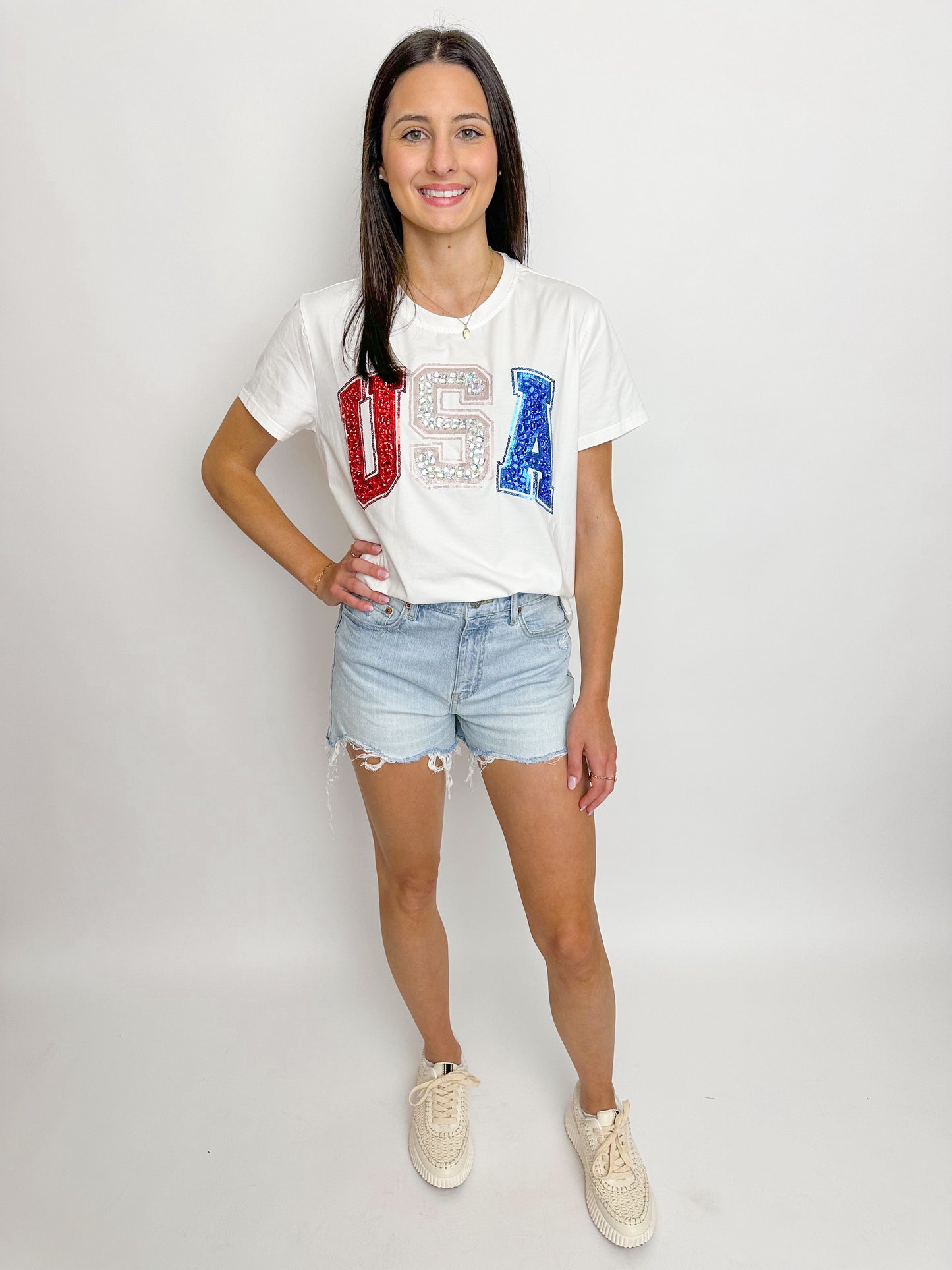 Beaded USA Tee