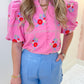 Blushing Bloom Embroidered Blouse