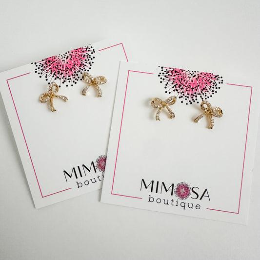 Luxe Pave Loop Bow Studs