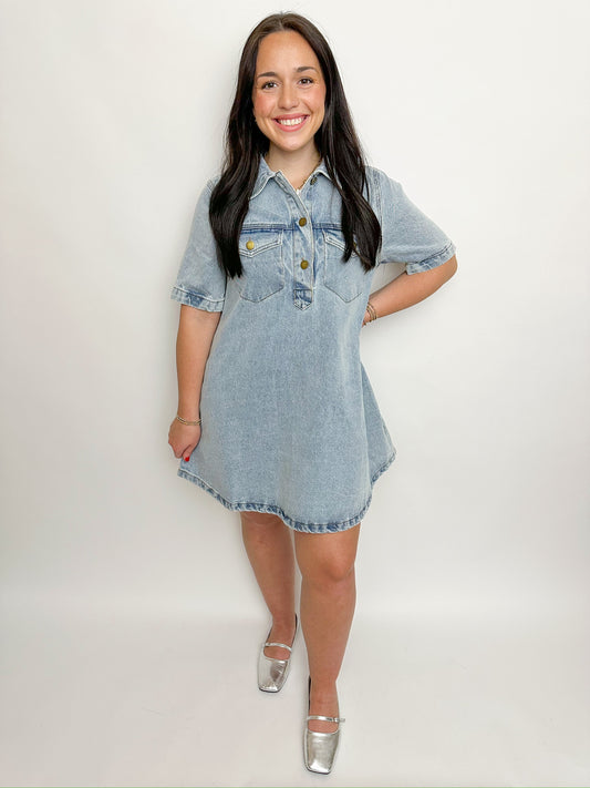 Denim Swing Shirt Dress