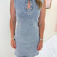 Studded Denim Mini Dress