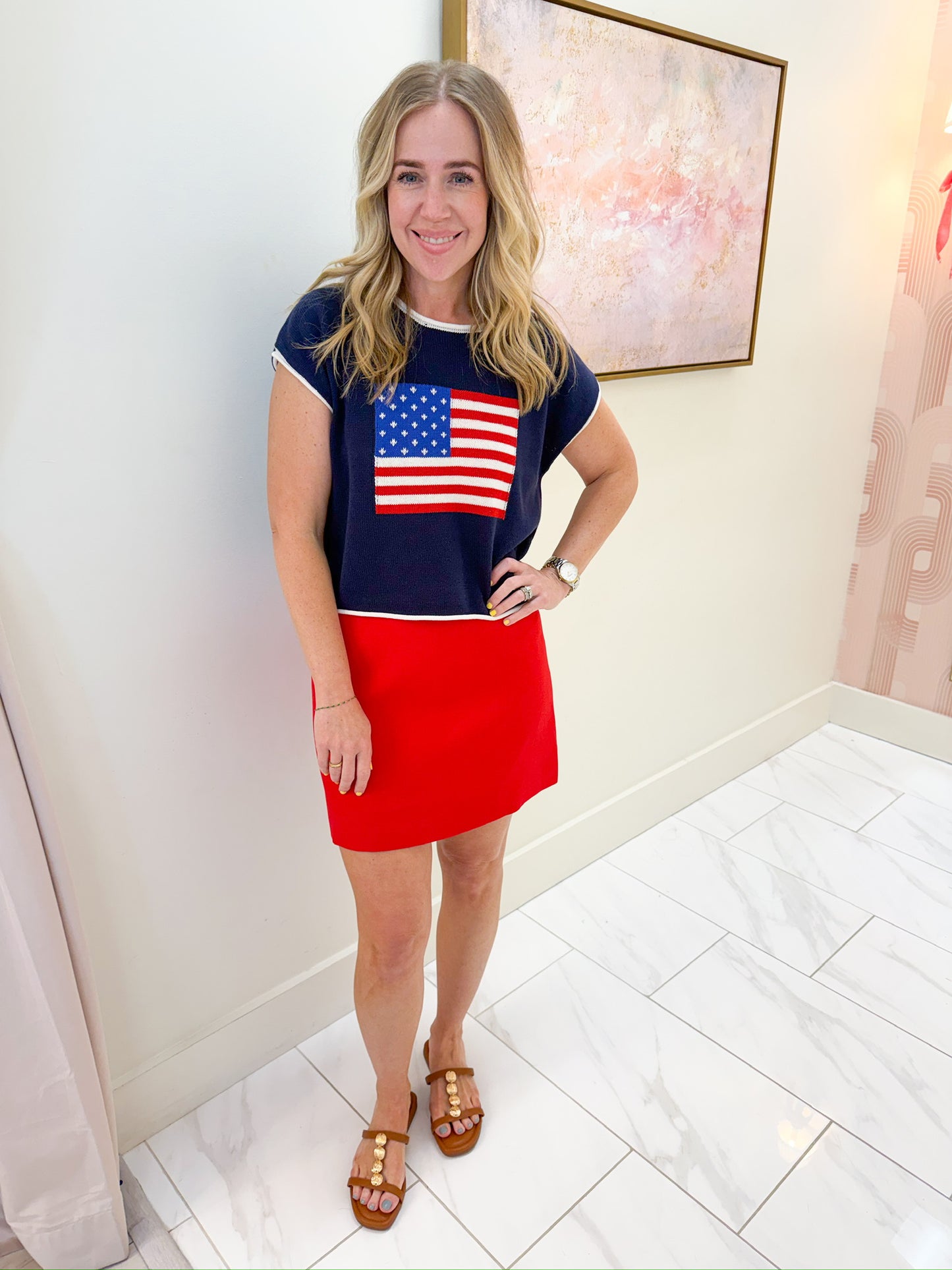 Flag Rolled Edge Sweater