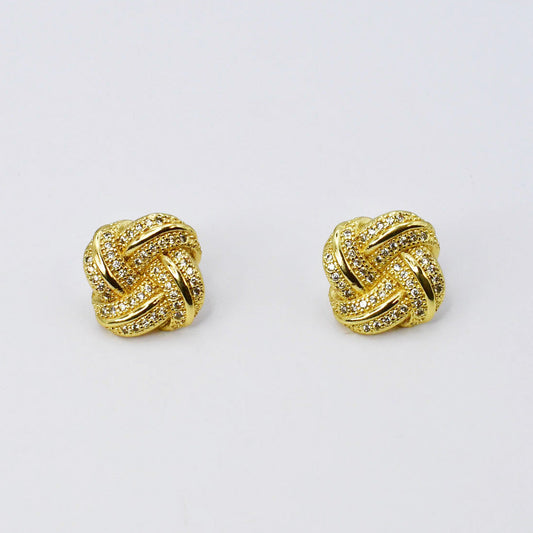 Rosette Gold Studs