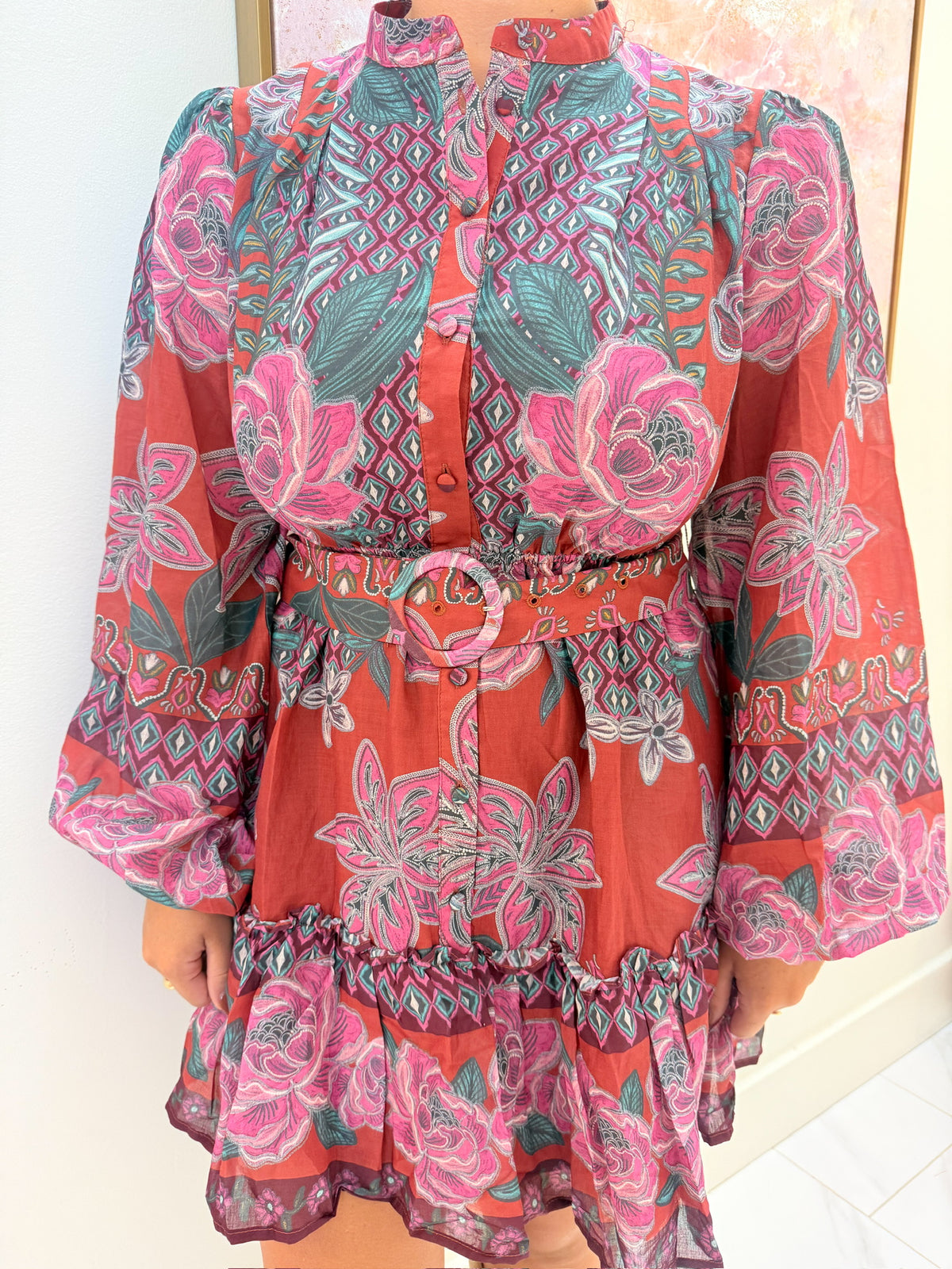 Fall Peony Mini Dress