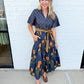Folk Floral Midi Dress