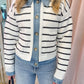 Sidewalk Stripe Knit & Denim Cardi