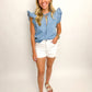 Darla Ruffled Denim Top