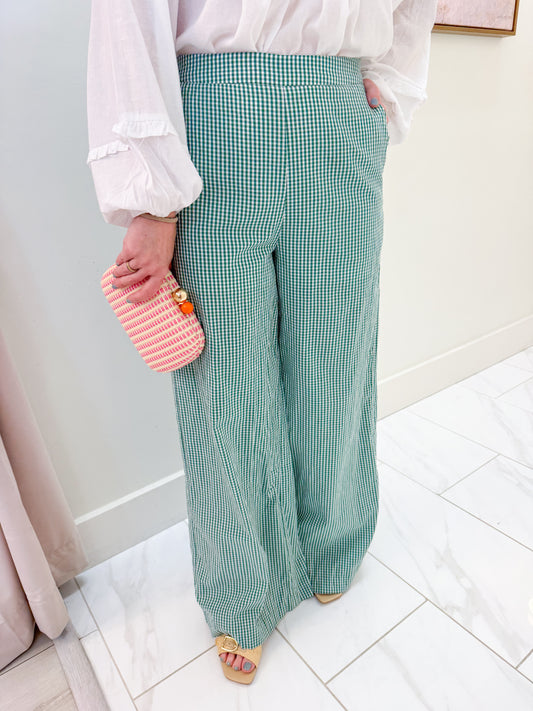 Checked Out Wide Leg Pant