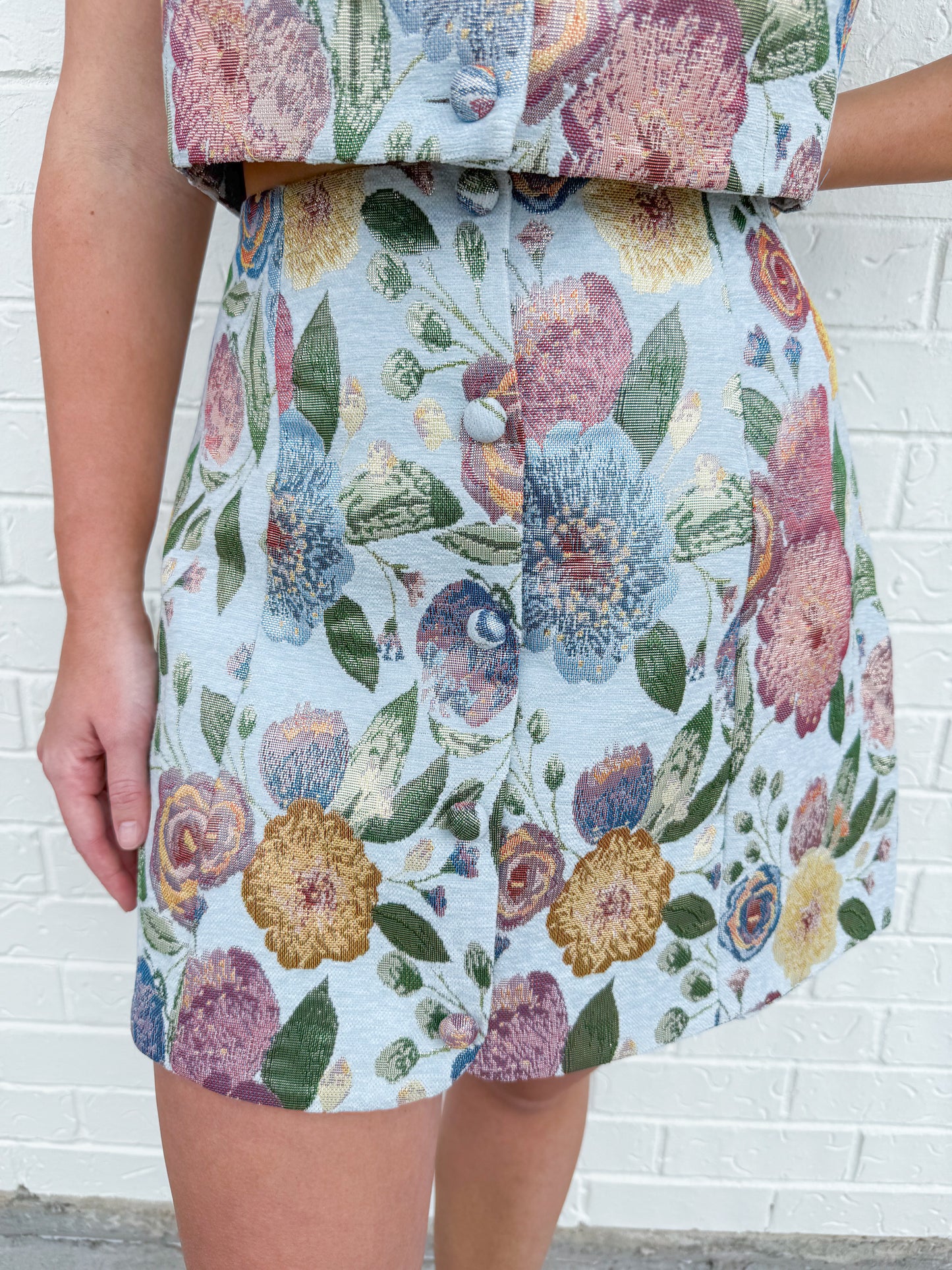 Duchess Floral Jacquard Mini Skirt