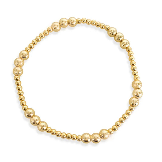 Triple Gold Bead Stretch Bracelet