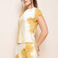 Gold Lace Trim Asymmetrical Top