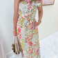 Rosey Glow Jacquard One Shoulder Midi Dress