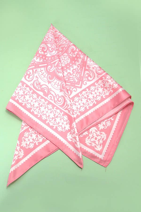 Paisley Pink Bandana Scarf