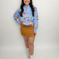 Sequin Gingerbread Houses Collar Sweatshirt