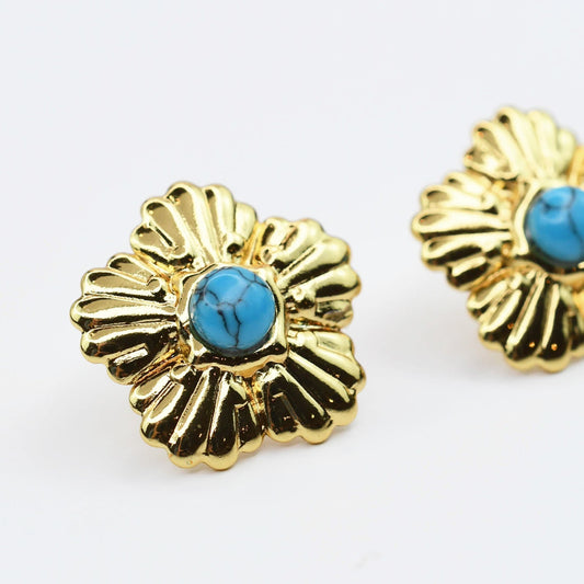 Turquoise Daisy Studs