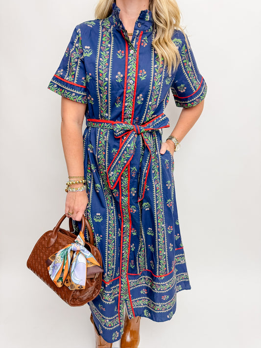 Poet's Garden Button Up Midi Dress