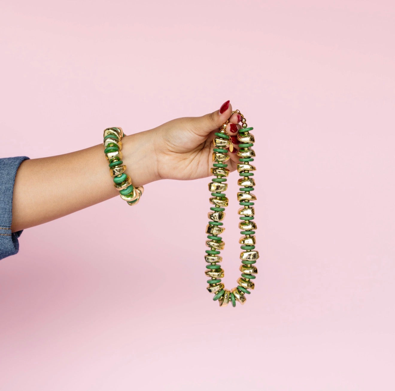 Golden Grove Necklace & Bracelet Set