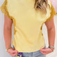 Gold Lace Trim Asymmetrical Top