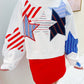 USA Stripe Patch Stars Mock Neck Sweatshirt
