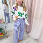 Mardi Gras Plaid Printed Pants