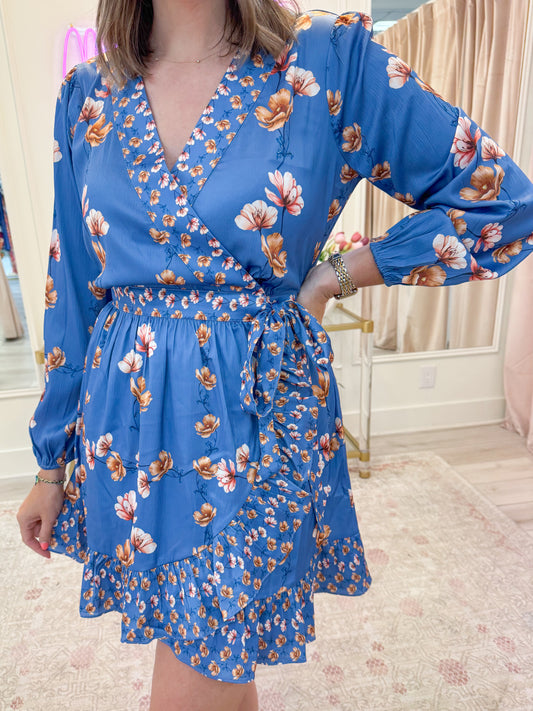 Jody Ruffled Wrap Mini Dress