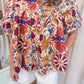 Bria Floral Pleated Blouse