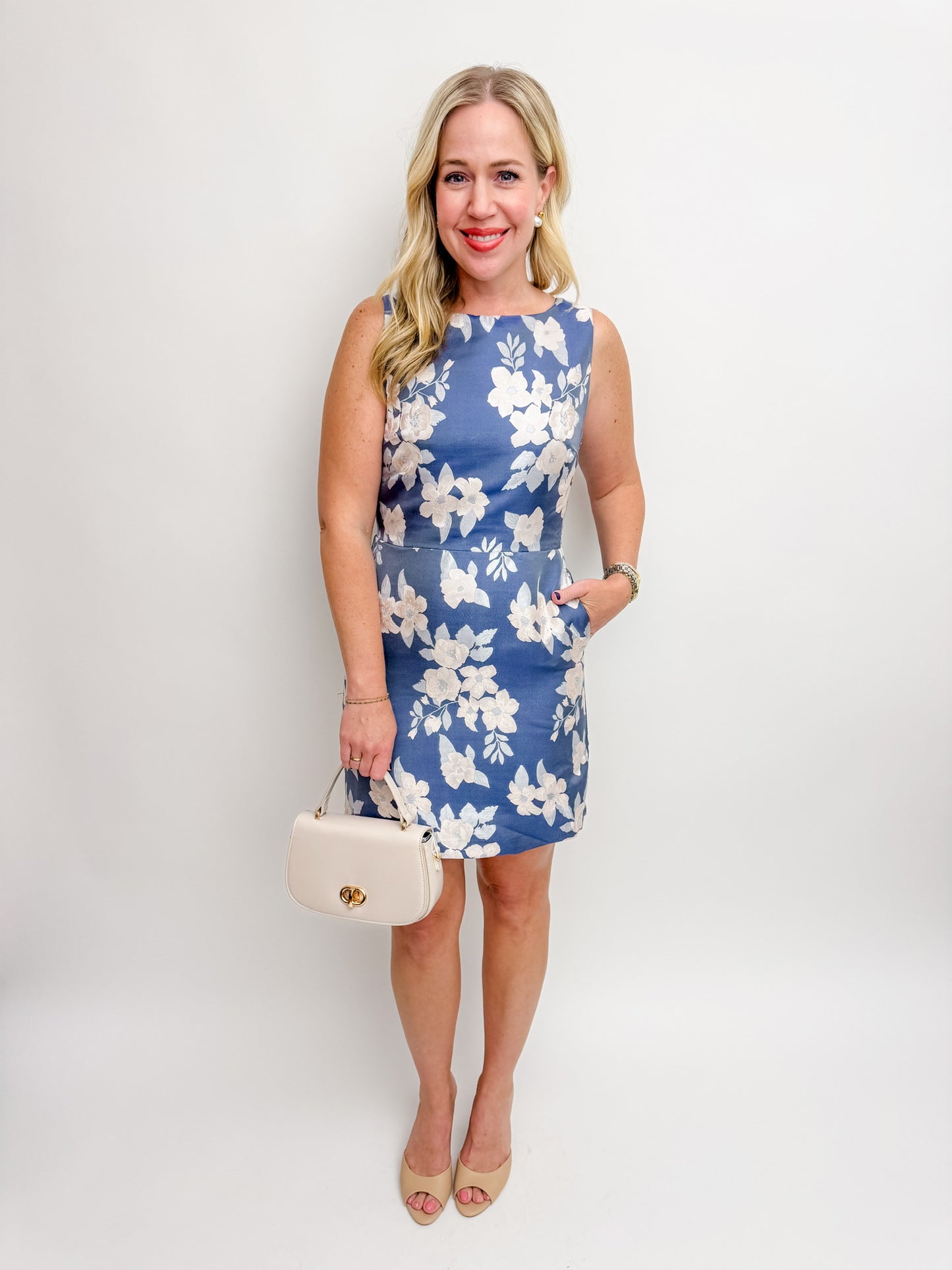 Morine Soft Floral Jacquard Mini Dress