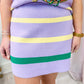 Striped Knit Skirt Lavender
