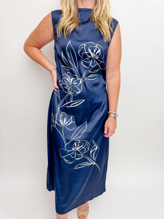 Nightscape Floral Midi Dress