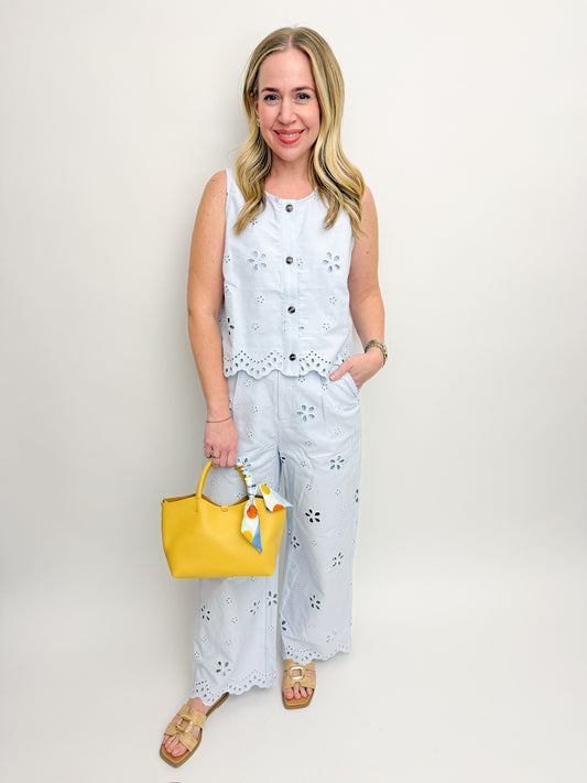 Petal Stitch Denim Pant