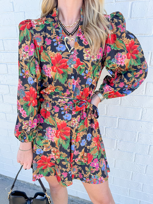 The Hazel Dress Midnight Petals