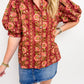 Wild Dahlia Puff Sleeve Blouse