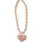 Roxie Pink Beaded Necklace with Heart Charm