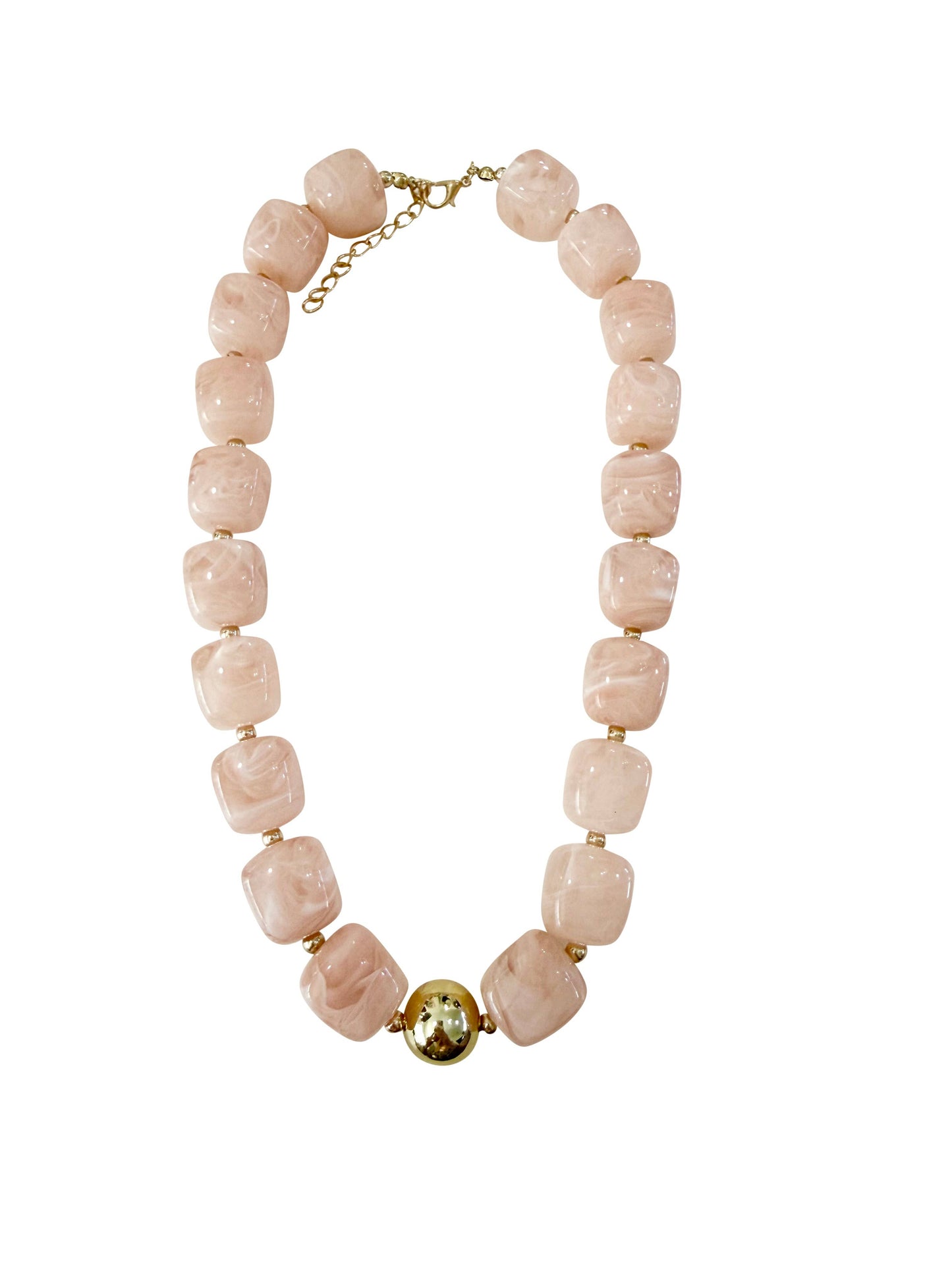 Jennifer Chunky Beaded Necklace- Blush