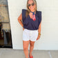 Bibi Poplin V-neck Bubble Top