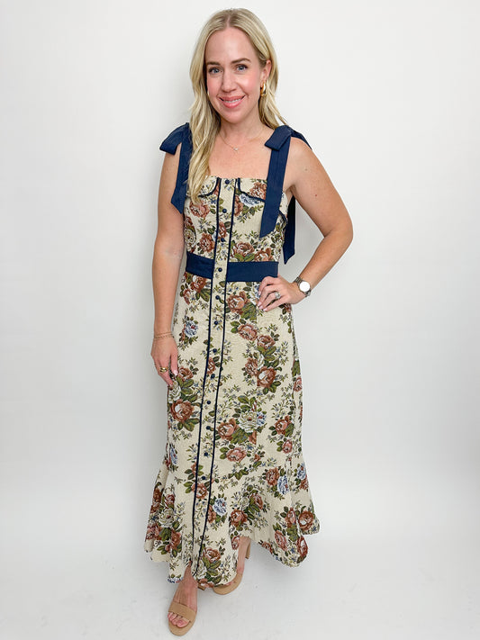 Floral Tapestry Midi Dress