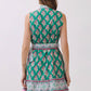 Floral Border Print Belted Mini Dress