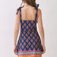 Floral Print Tie Shoulder Athletic Dress