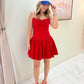 Front Bow Flare Mini Dress