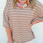 Oversized Striped Short Sleeve Top